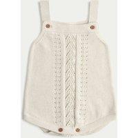 M&S Pure Cotton Romper (0-12 Mths) Light Natural