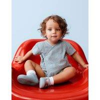 M&S Pure Cotton Grid Check Wrap Paddler (0-24 Mths) Dark Petrol