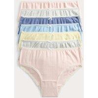 M&S 7 Pack Cotton with Stretch Pointelle Knickers (18 Mths-14 Yrs) Pink Mix
