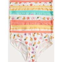 M&S 7 Pack Cotton With Stretch Fruit Print Knickers (18 Mths-14 Yrs) Pink