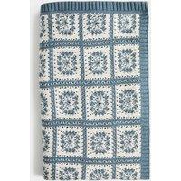 M&S Pure Cotton Crochet Shawl Dark Petrol