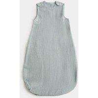 M&S Pure Cotton Gingham 0.5 Tog Sleeping Bag (0-3 Yrs) Dark Petrol