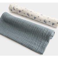 M&S 2 Pack Pure Cotton Muslins Dark Petrol