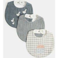 M&S 3 Pack Pure Cotton Dribble Bibs Light Natural