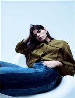 High Waisted Two Tone Wide Leg Jeans