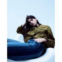 M&S High Waisted Two Tone Wide Leg Jeans Dark Indigo Mix