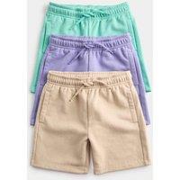 M&S 3 Pack Cotton Rich Shorts (2-8 Yrs) Purple Mix