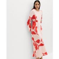 M&S Printed Midaxi Column Dress Pink Mix