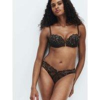 M&S Mia Leopard Embroidery Miami Knickers Dark Chocolate