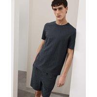 Autograph Cotton Rich Textured Loungewear Top Charcoal