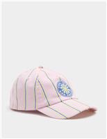 Kids Pure Cotton Striped Badge Cap (3-13 Yrs)
