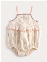 Pure Cotton Floral Embroidery Romper (0-2 Yrs)