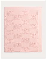 M&S Pure Cotton Knitted Shawl Tea Rose