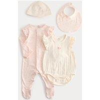 M&S 4 Piece Pure Cotton Starter Set (7lbs-18 Mths) Rose Pink