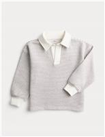 M&S Cotton Rich Striped Sweatshirt (2-8 Yrs) Ecru Mix