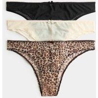 M&S 3 Pack Mesh Brazilian Knickers Black Mix