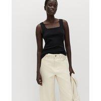 M&S Premium Square Neck Vest Black