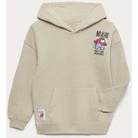 M&S Cotton Rich Among Us Graphic Hoodie (6-16 Yrs) Light Khaki