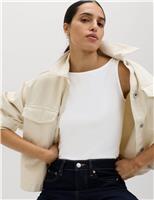 Cotton Rich Slash Neck Slim Fit Vest