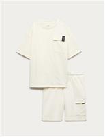 2 Piece Pure Cotton T-Shirt & Shorts Set (6-16 Yrs)