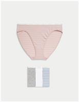 4pk Cotton Rich High Leg Knickers