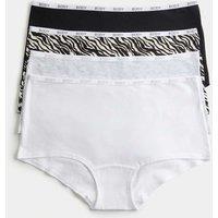Body by M&S 4 Pack Cotton Rich Body Logo Knicker Shorts Black Mix