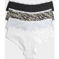 Body by M&S 4 Pack Cotton Rich Hipster Knickers Black Mix