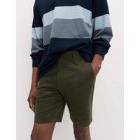M&S Slim Fit Stretch Chino Shorts Dark Green