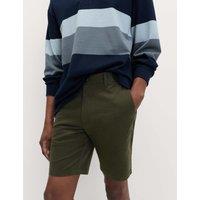 M&S Slim Fit Stretch Chino Shorts Dark Green