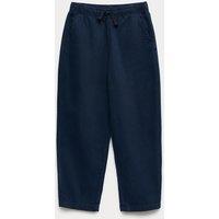 M&S Relaxed Cotton Rich Lightweight Trousers (6-16 Yrs) Navy