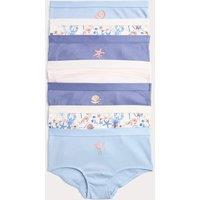 M&S 7 Pack Cotton with Stretch Seashell Print Shorts (5-16 Yrs) Blue Mix