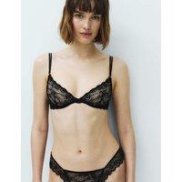 M&S Ida Lace Wired Plunge Bra A-E Black