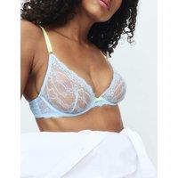 M&S Ida Lace Wired Plunge Bra (A-E) Blue Tint