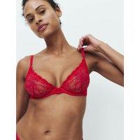 M&S Ida Lace Wired Plunge Bra (A-E) Red