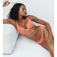 M&S Ida Lace Wired Plunge Bra (A-E) Bright Coral