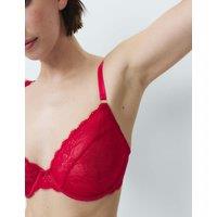 M&S Ida Lace Wired Plunge Bra (F-H) Red