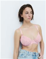 M&S Ida Lace Wired Plunge Bra (F-H) Pink Sorbet