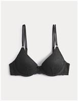M&S Ida Lace Wired Demi Cup Bra (A-E) Black