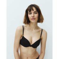 M&S Ida Lace Wired Push-Up Plunge Bra A-E Black