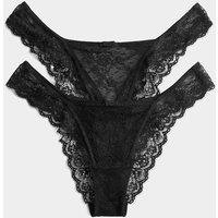 M&S 2 Pack Ida Lace Miami Knickers Black