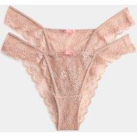 M&S 2 Pack Ida Lace Miami Knickers Rose Quartz