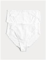 2 Pack Ida Lace High Waisted High Leg Knickers