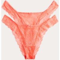M&S 2 Pack Ida Lace Miami Knickers Bright Coral