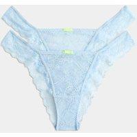 M&S 2 Pack Ida Lace Miami Knickers Blue Tint