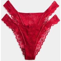 M&S 2 Pack Ida Lace Miami Knickers Red