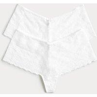 M&S 2 Pack Ida Lace High Rise Knicker Shorts White