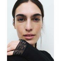 M&S Lace Trim Nightdress Black