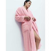 M&S Pure Cotton Towelling Dressing Gown Pink