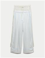 2 Pack Twill Wide Leg Pyjama Bottoms