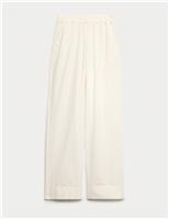 Pure Cotton Poplin Pull On Straight Leg Trousers